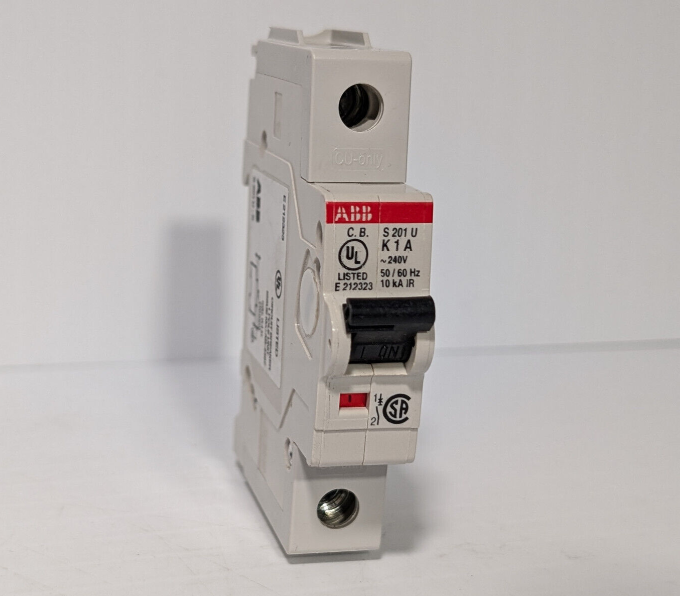 ABB S201U-K1 Circuit Breaker, 1-Pole, 240 VAC, 1 A, Trip Curve K