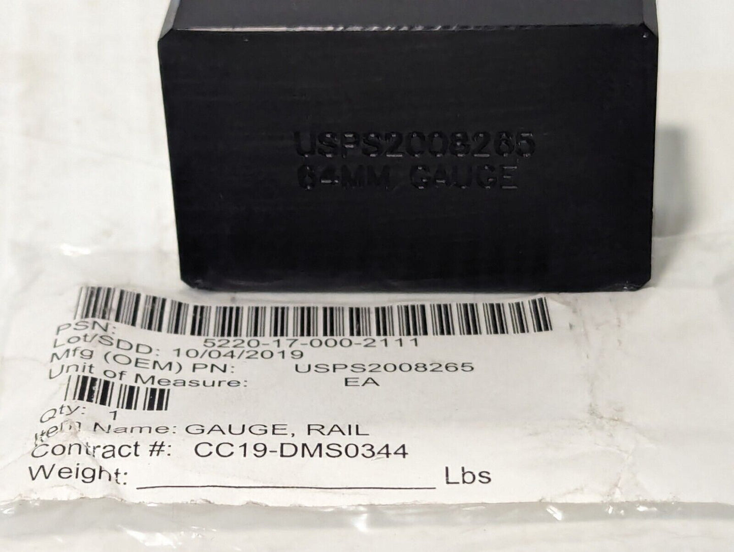 5220-17-000-2111 USPS2008265 Rail Gauge, 64mm - Free Shipping