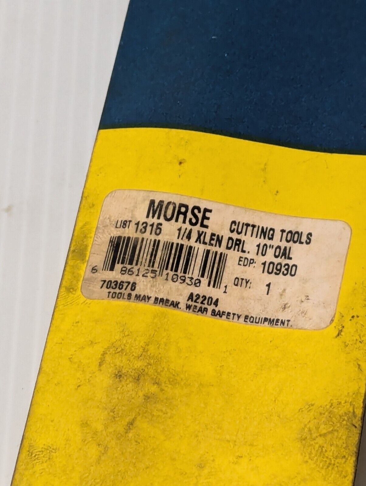 MORSE CUTTING TOOLS, #1315, 1/4 Xlen Drl 10" - Free Shipping