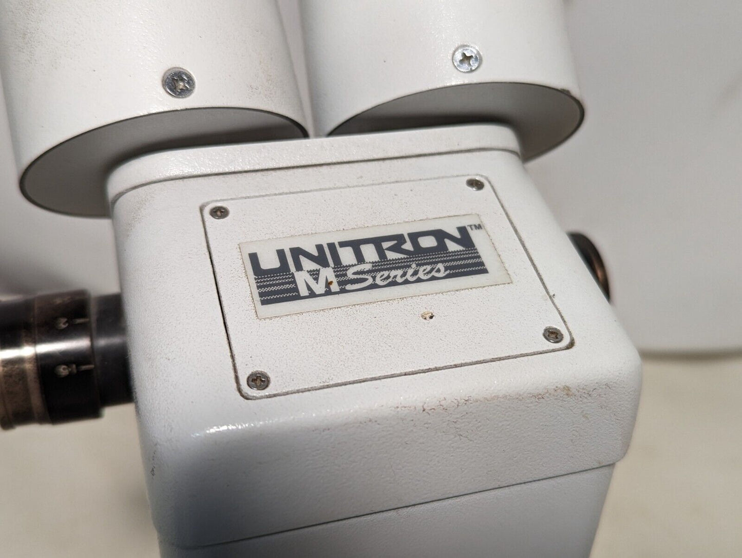 Unitron M-series stereo microscope, non-standard setup, as pictured