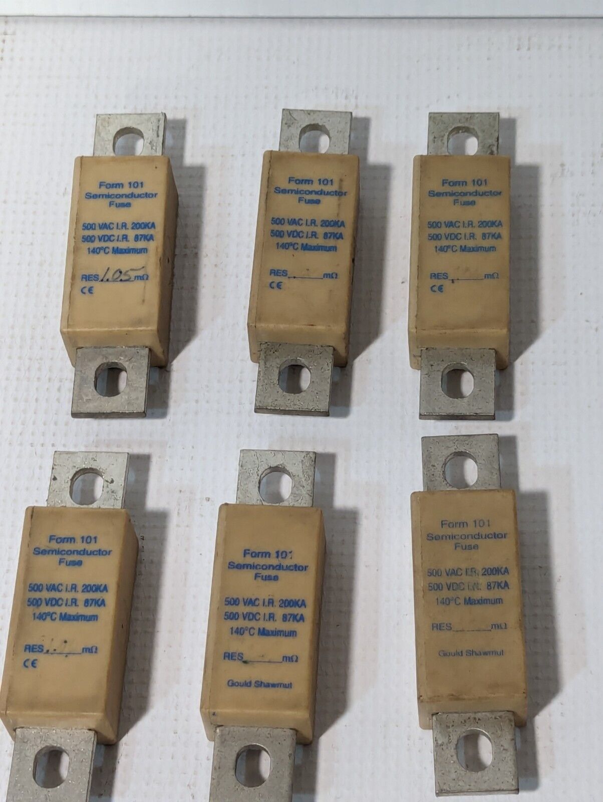 Lot of 6 Gould Shawmut A50QS100-4R Fuses, Amptrap, 100A - Free Shipping