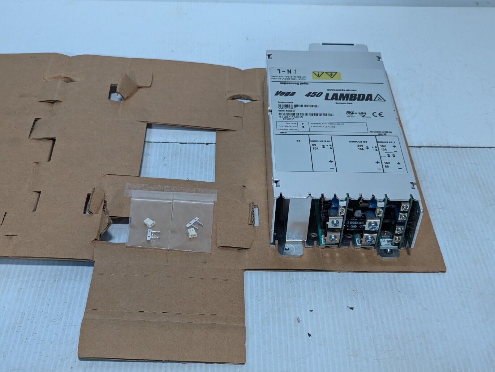 TDK-Lambda Vega 450 Multiple Output Modular Power Supply V4073XC-Free Ship+'Turn