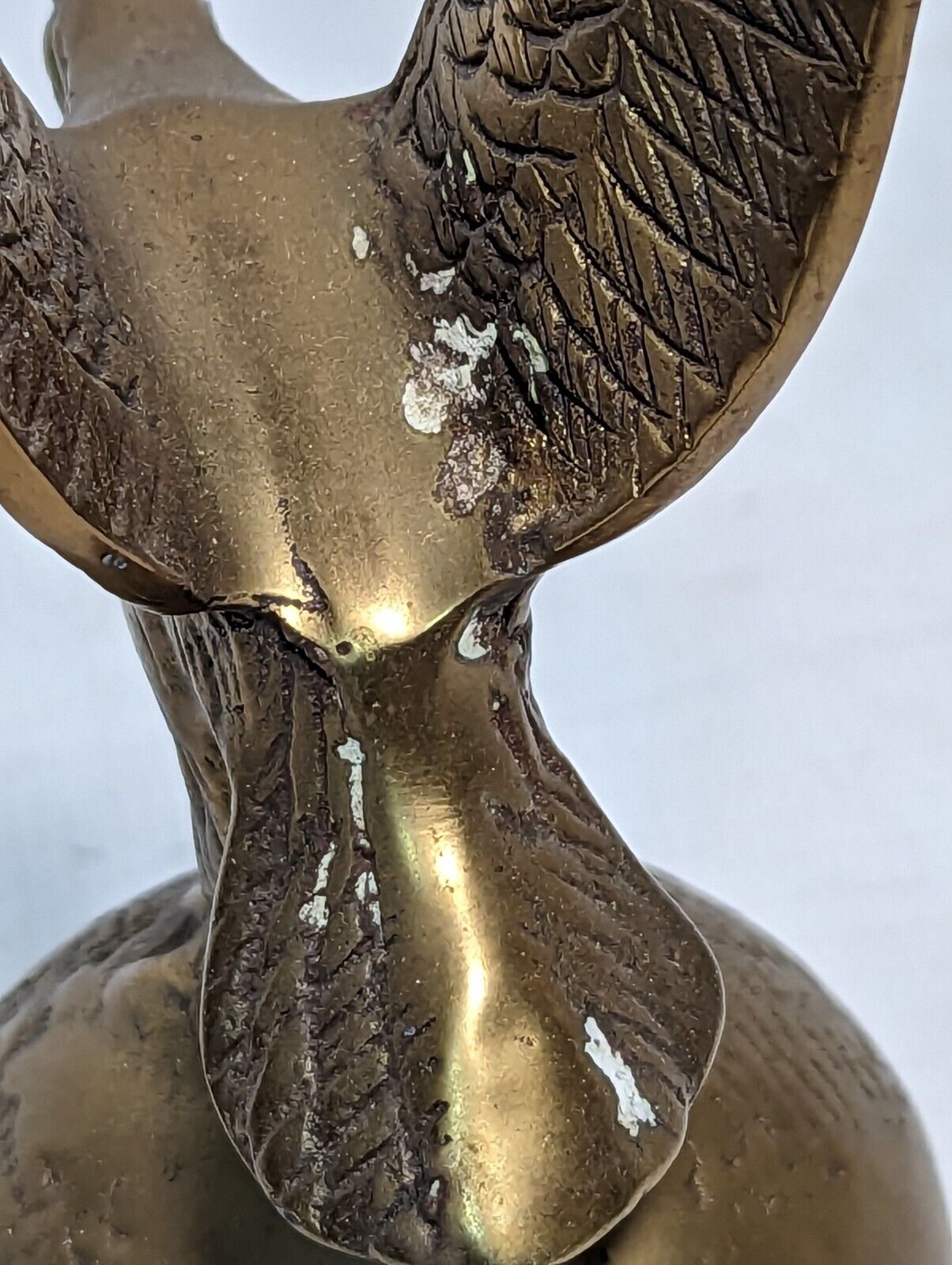 Vintage Brass Eagle Surmounting Globe Paperweight