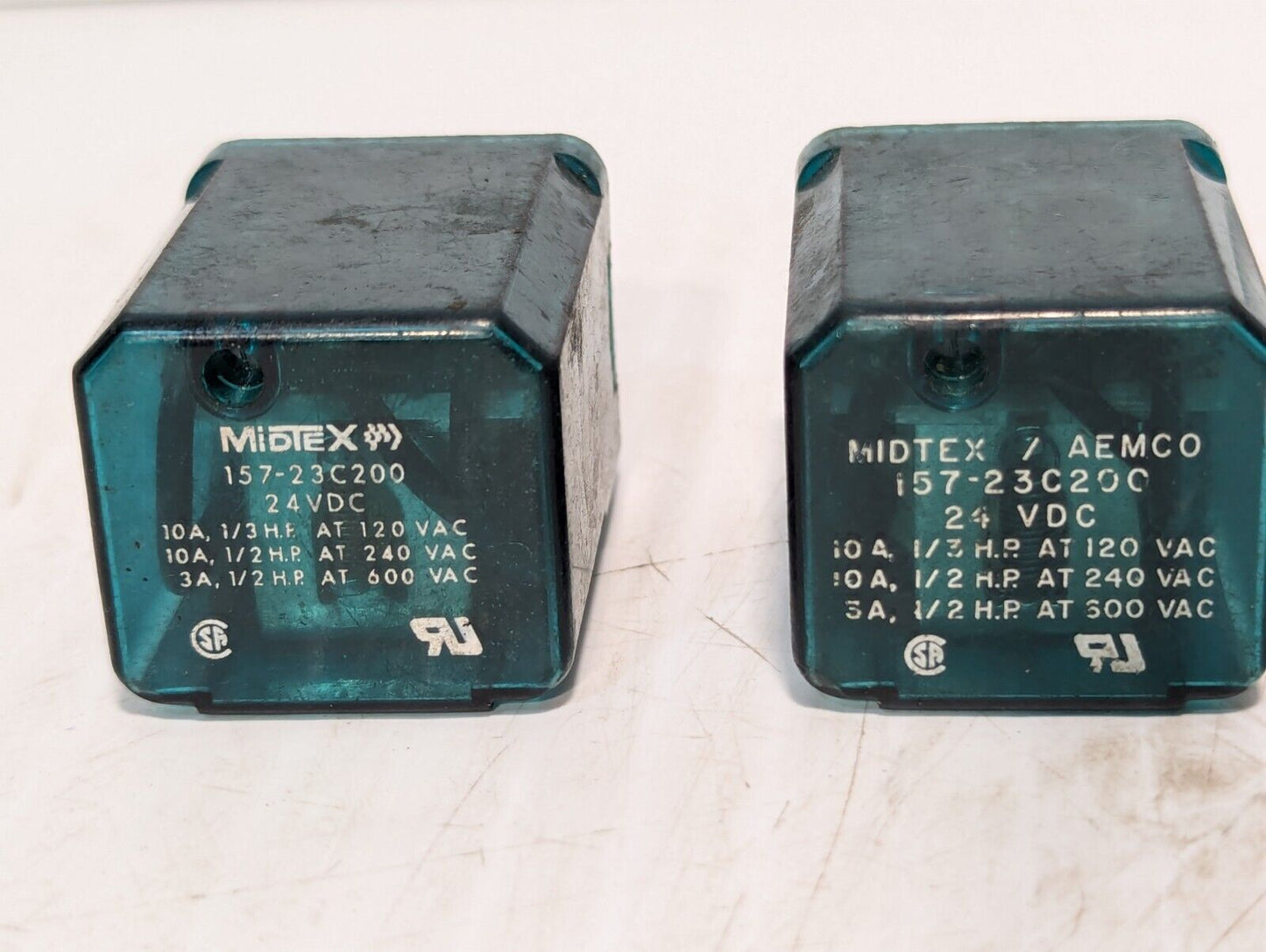 Lot of 2 MidTex 157-23C200 Relay, 24VDC - Free Shipping