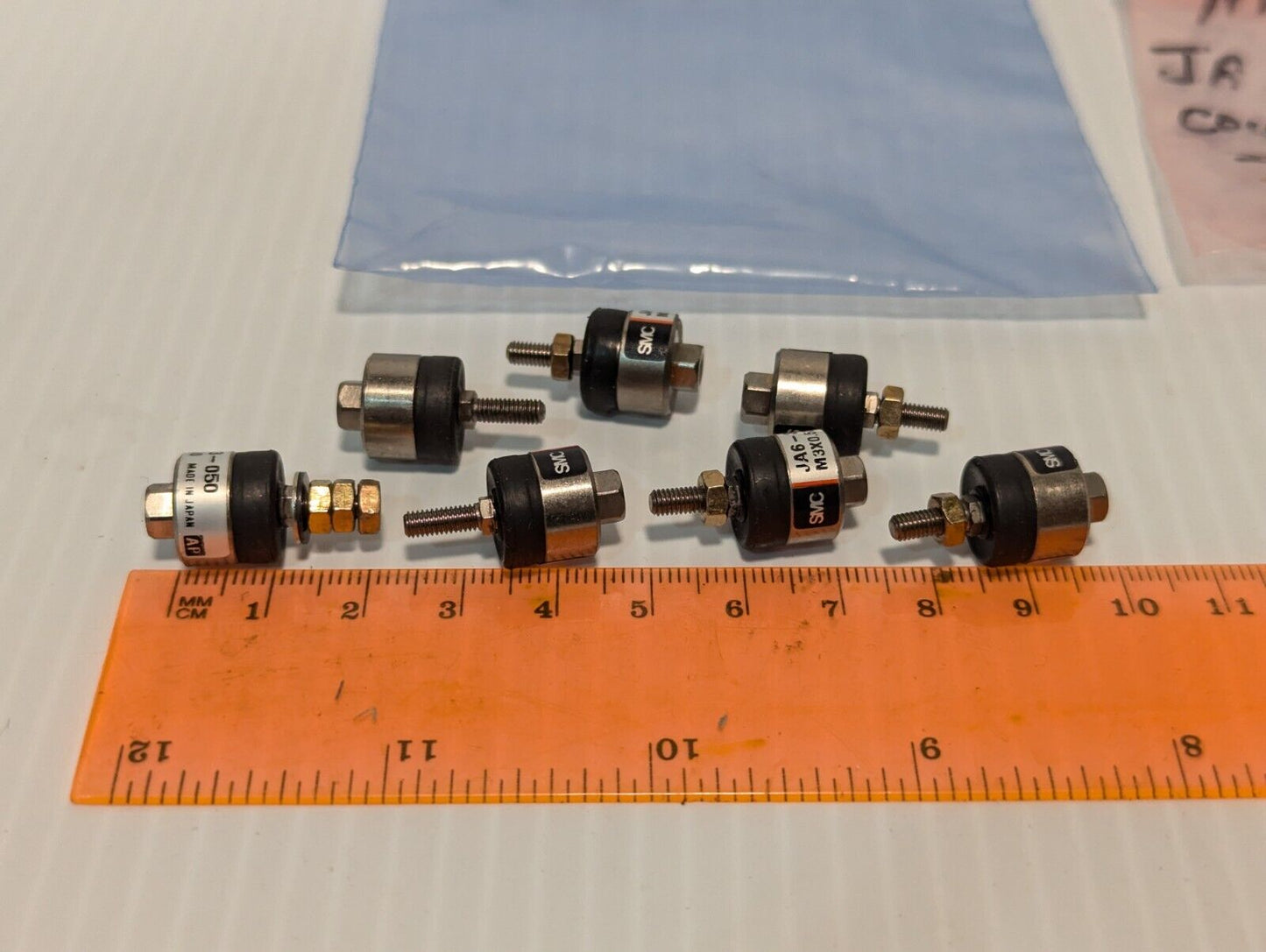 Lot of 7 SMC JA6-3-050 Floating Joints, M3X0.50, 6mm Bore Size - Free Shipping