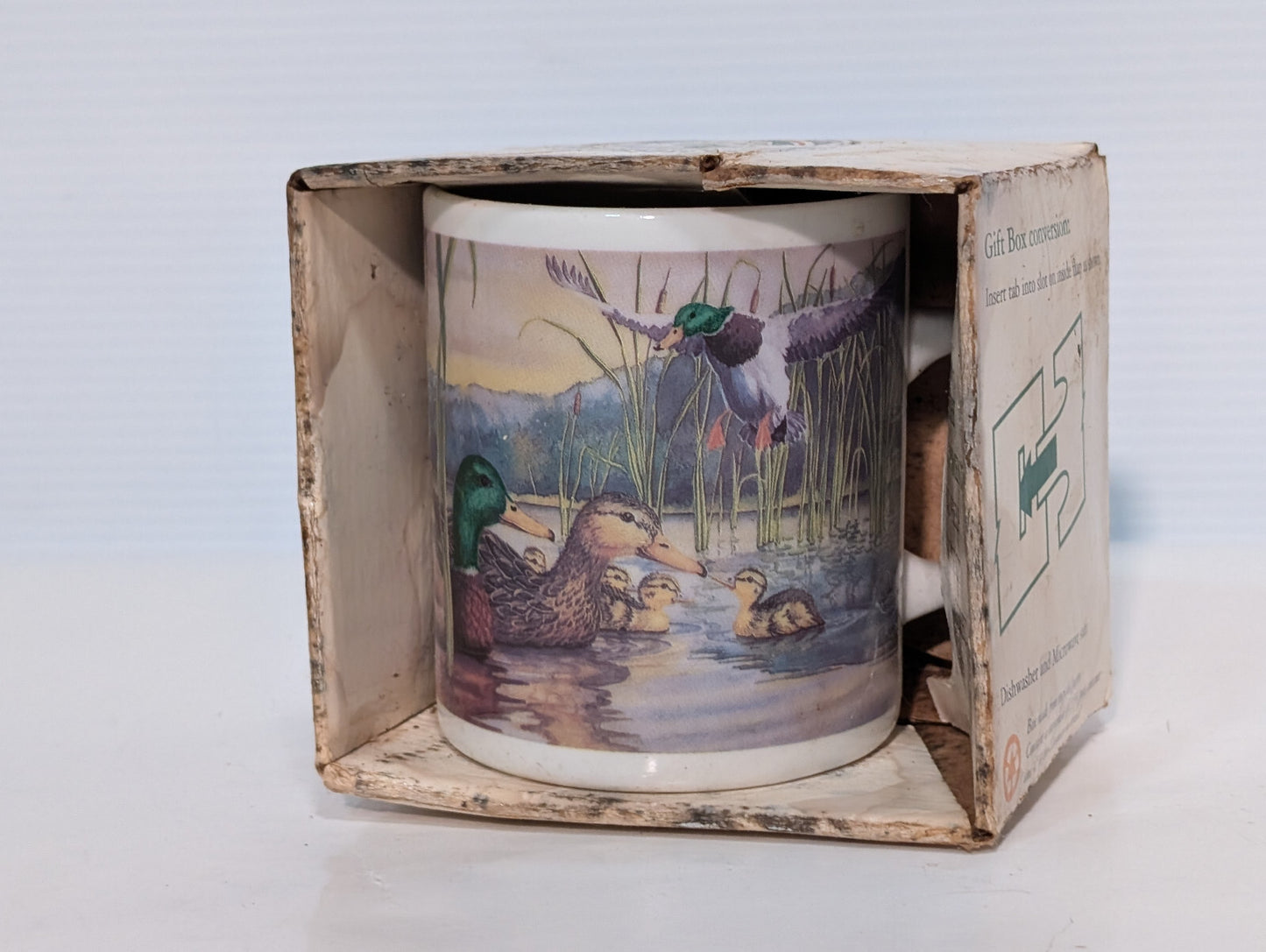 Vintage 1990s Friends of the Environment Mallard Duck Family Coffee Mug Cup