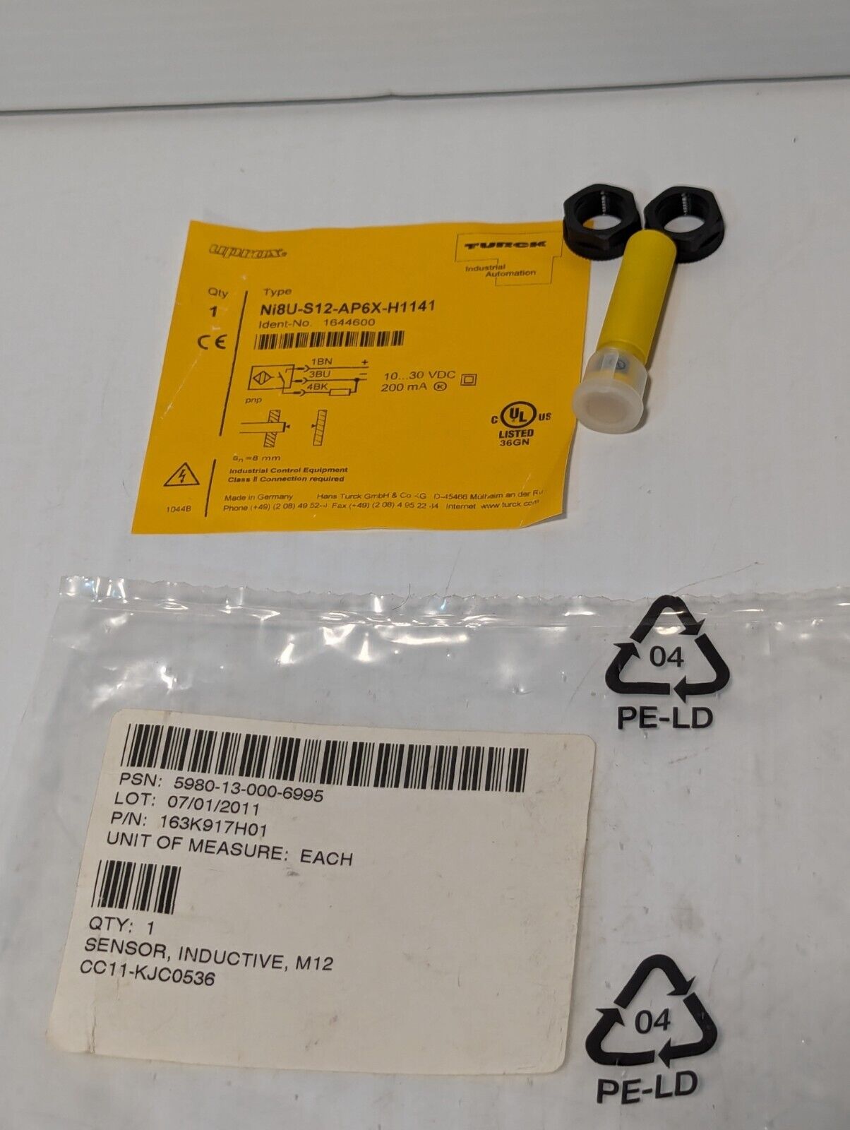 Turck NI8U-S12-AP6X-H1141 Inductive Proximity Sensor M12 - Free Shipping