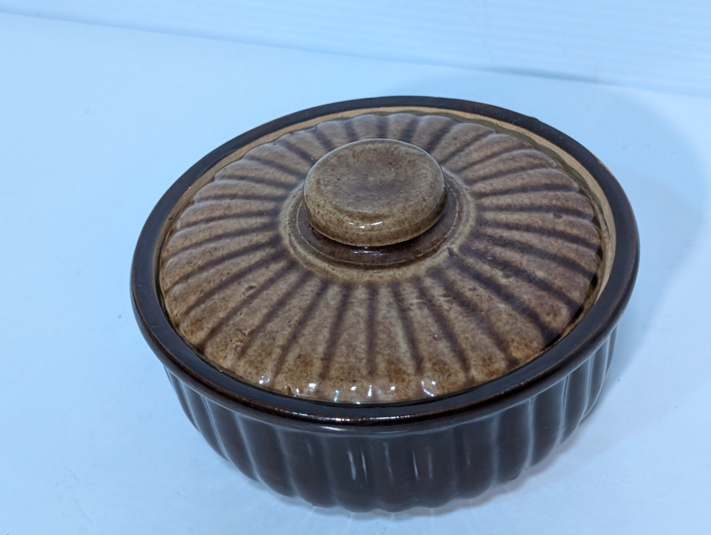 Vintage Stonewear Pottery Nut Candy Snack Serving Dish Earth Tone Made in USA