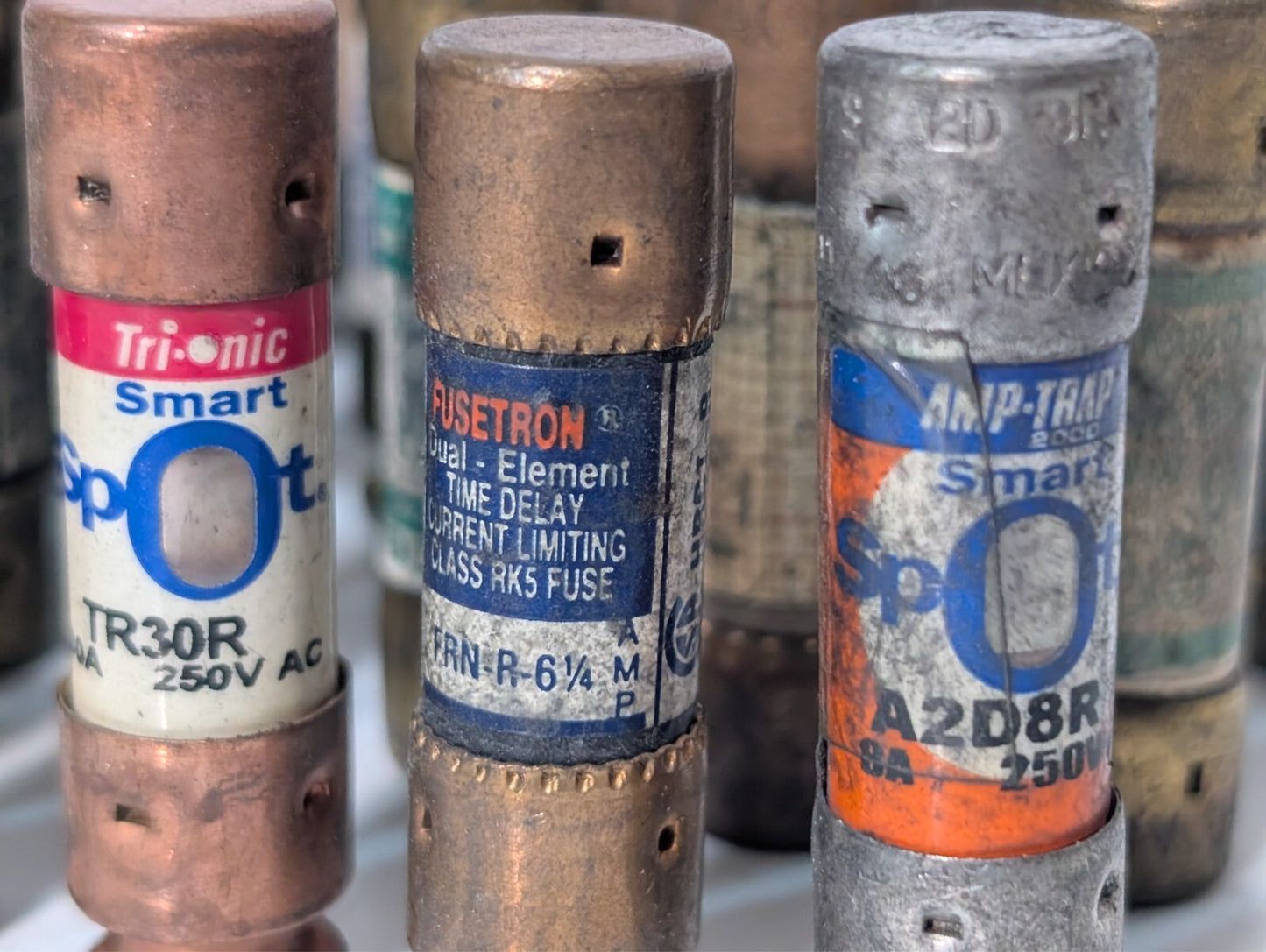155 Assorted Fuses, Various Brands and Amps, Includes 5 FRN-R-5