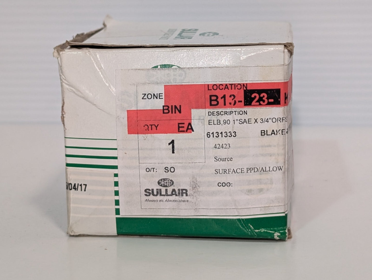 Sullair 02250152-544 Elbow Replacement Part 90, 1" SAE x 3/4" ORFS