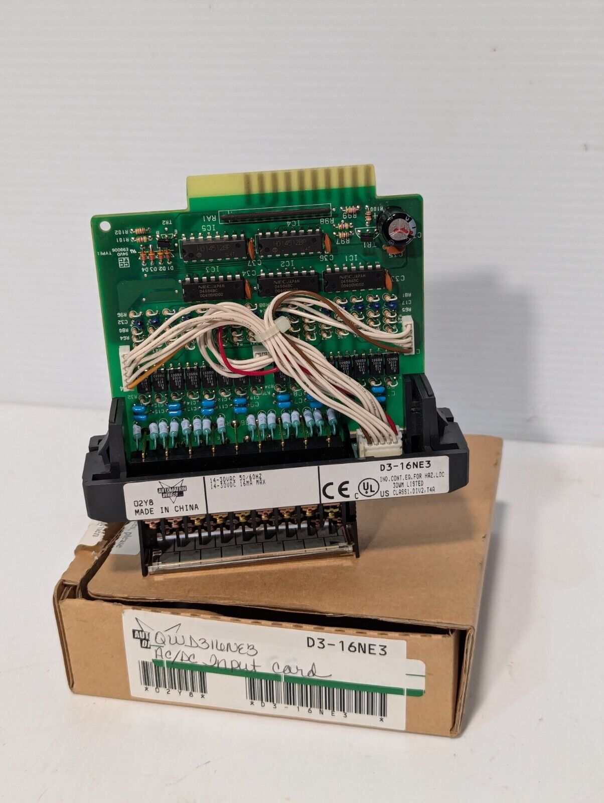 Automation Direct D3-16NE3 discrete input module, 16-point, 24 VAC/VDC, sinking