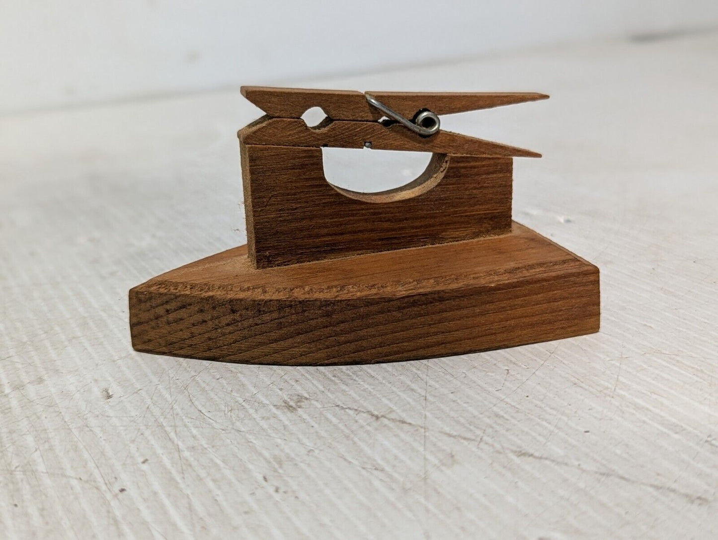 Vintage Wood Paper Clip Desk Top Accessory as pictured - Free Shipping