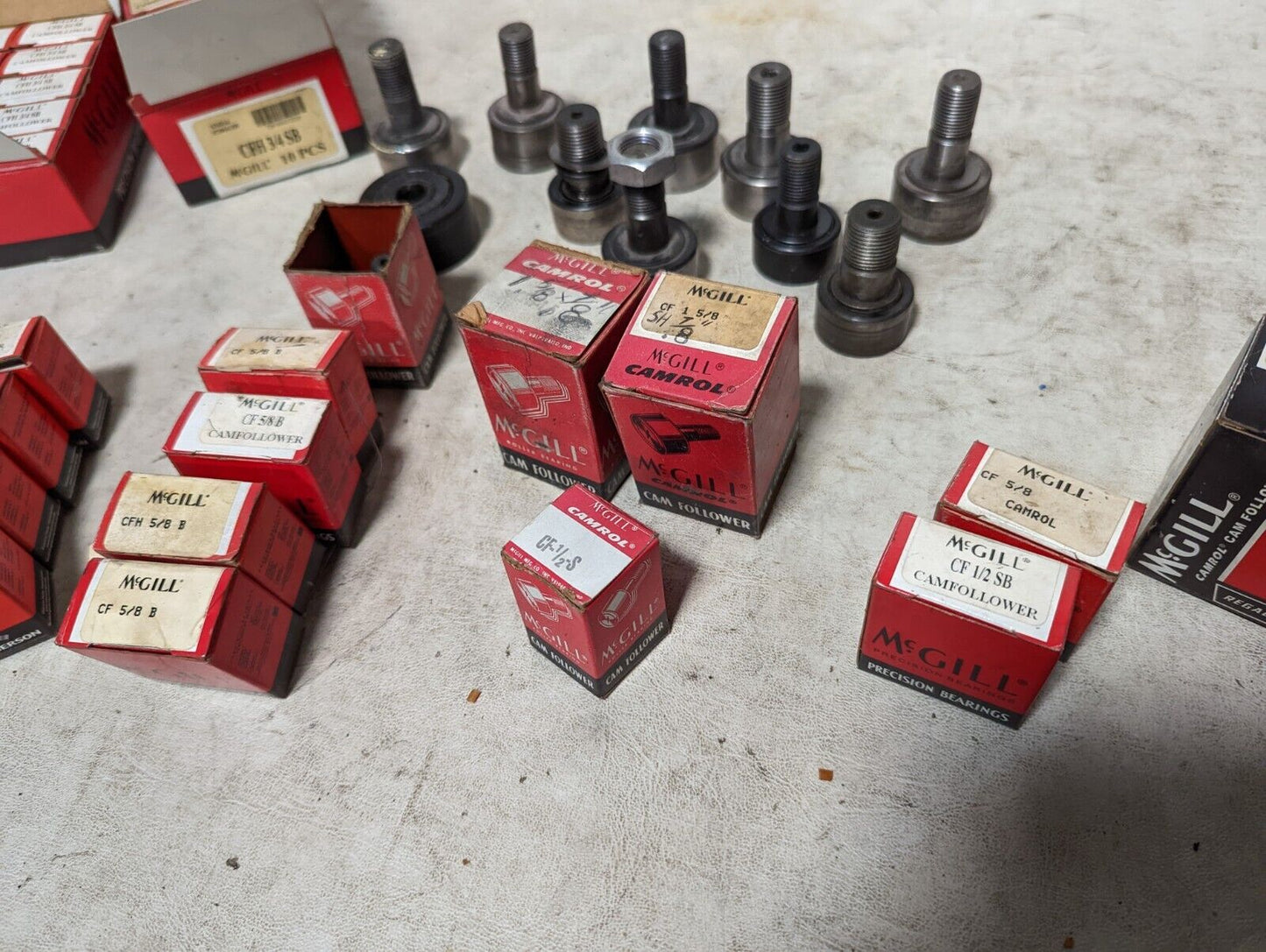 Lot of McGill cam followers: CFH 3/4SB, CF 3/4SB, CF 5/8B, CF 1/2 SB, CF 5/8, ++