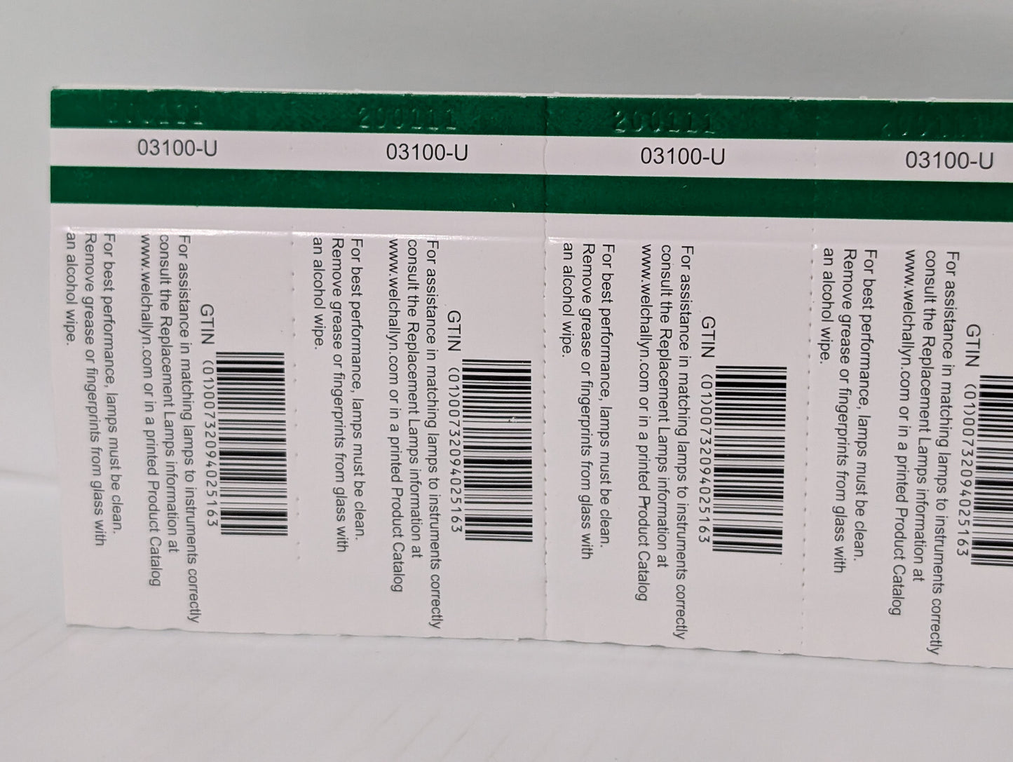 Welch Allyn 03100-U6, 3.5V Halogen Opthalmoscope Lamps Bulbs 6-Pack, 901000