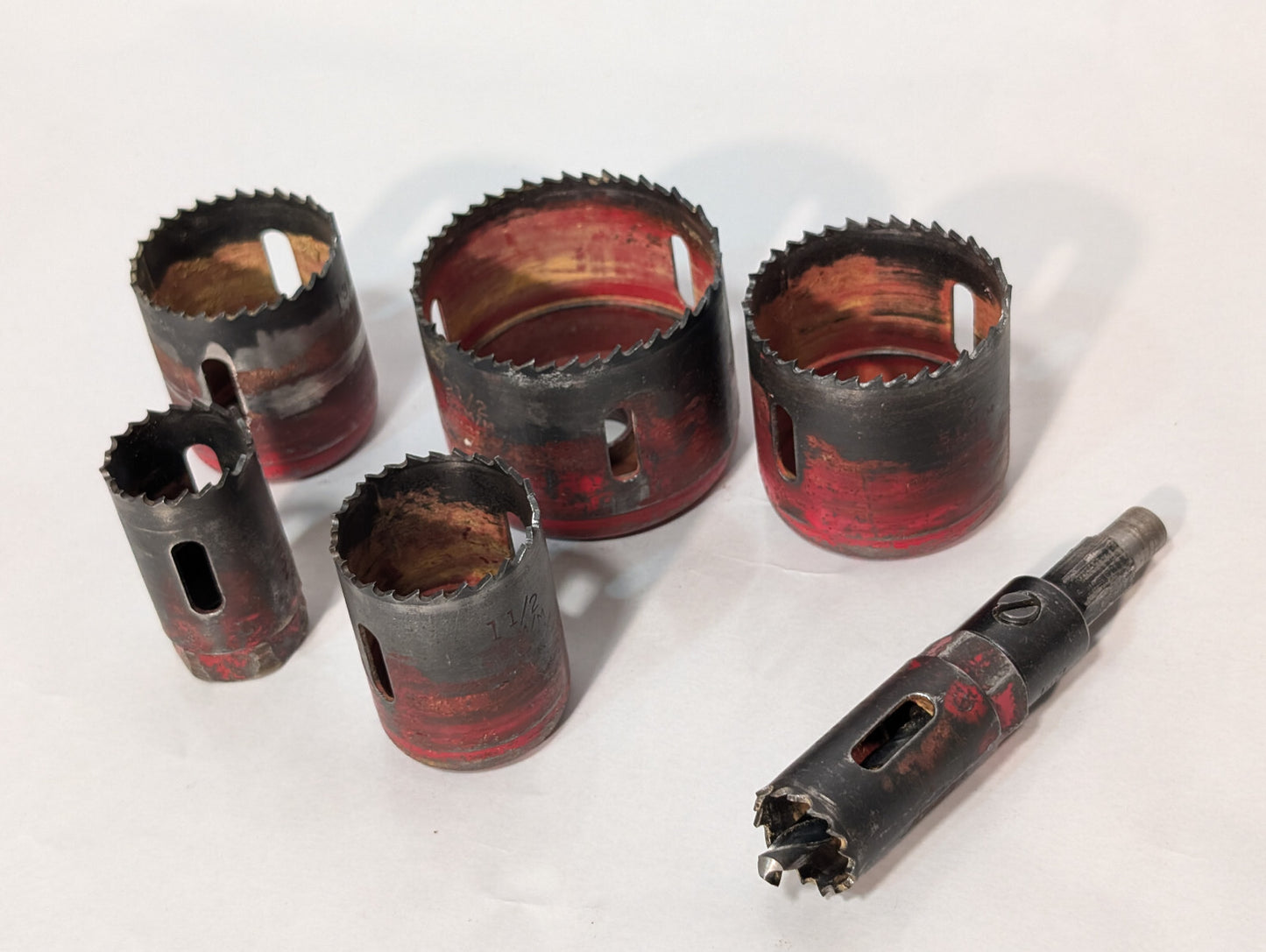 Vintage Milwaukee Hole Saw Kit Circular Dozer Metal Box Components, Made in USA