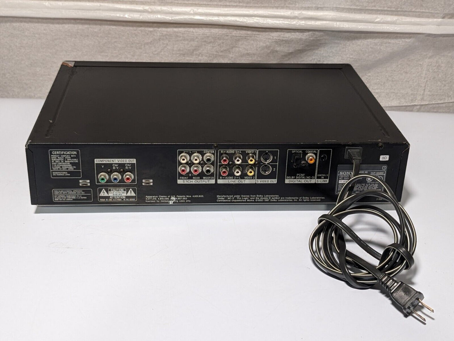 Sony DVP-S500D DVD/CD/Video CD Player, 5.1 Channel, No Remote