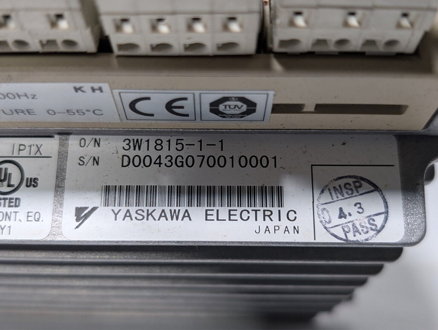 Yaskawa SGMAH-02BAF41 servo motor with SGDH-02BE servopack, CGI 023PLX0280-XX-01