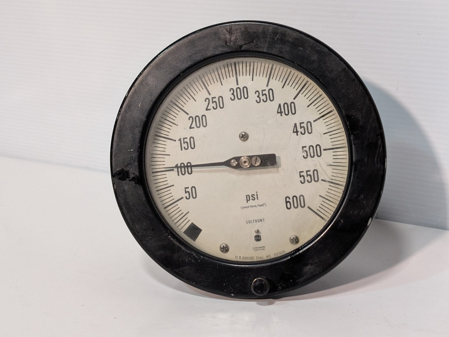 US Gauge (Ametek) 33509 Pressure Gauge, 0-600psi, 5.75" Dial Face, 1/4"npt