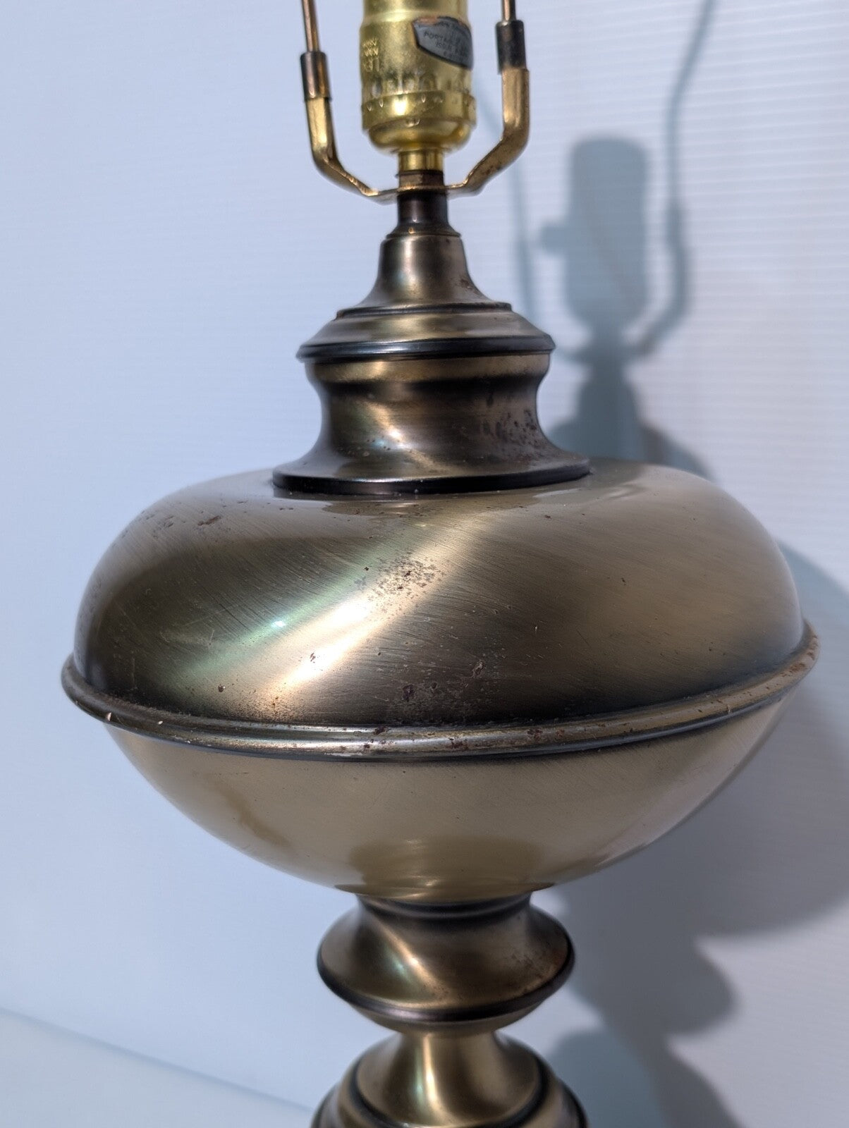 Vintage Solid Brass Table Lamp Mid-Century Modern 29" Tall