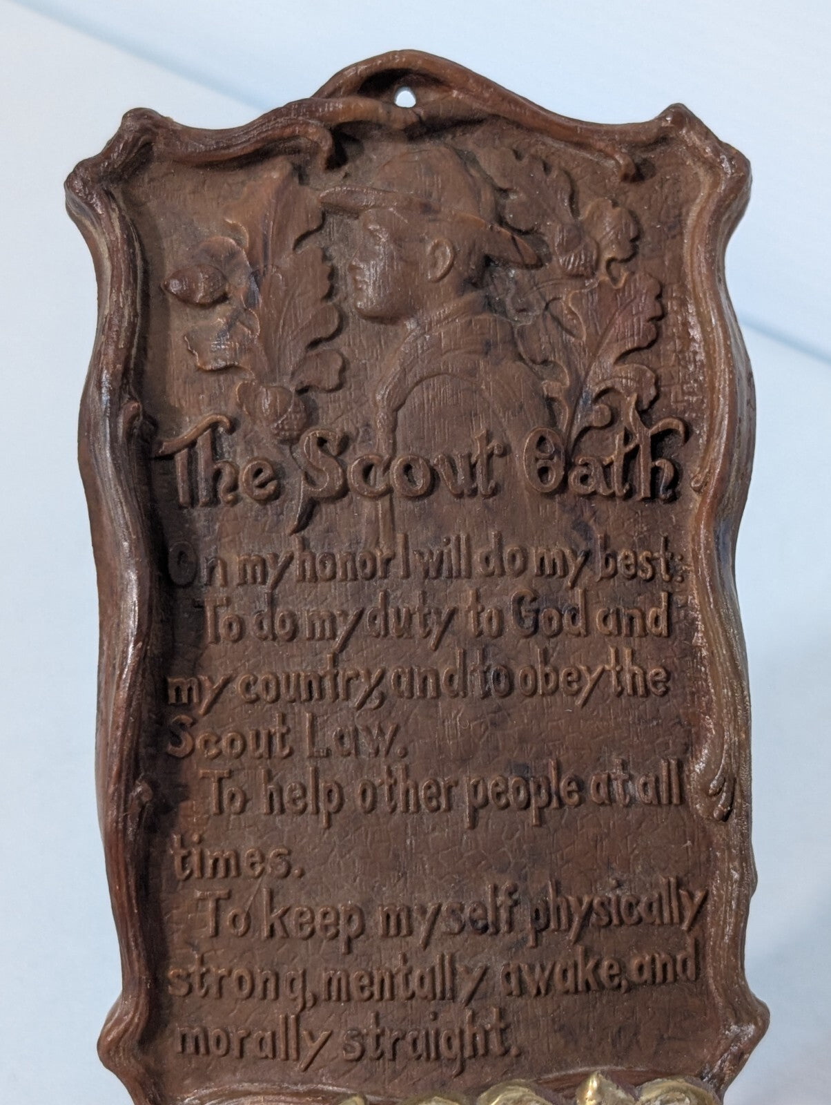 Vintage Boy Scouts of America "The Scout Oath" Plaque With Stand