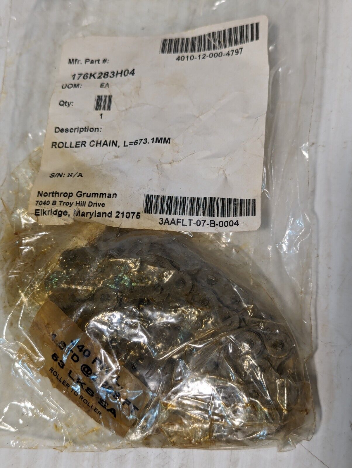 4010-12-000-4797 176K283H04 Roller Chain, 673.1mm - Free Shipping