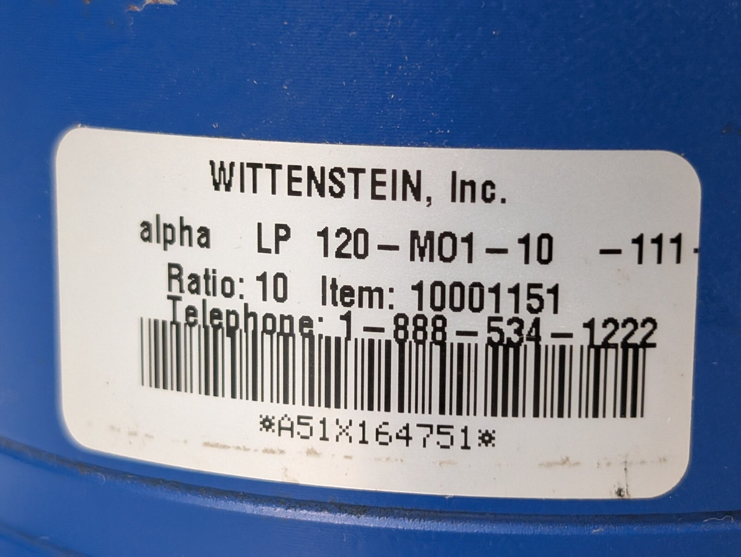 Wittenstein LP 120-MO1-10-111 Planetary Gearbox Speed Reducer 10:1 Ratio