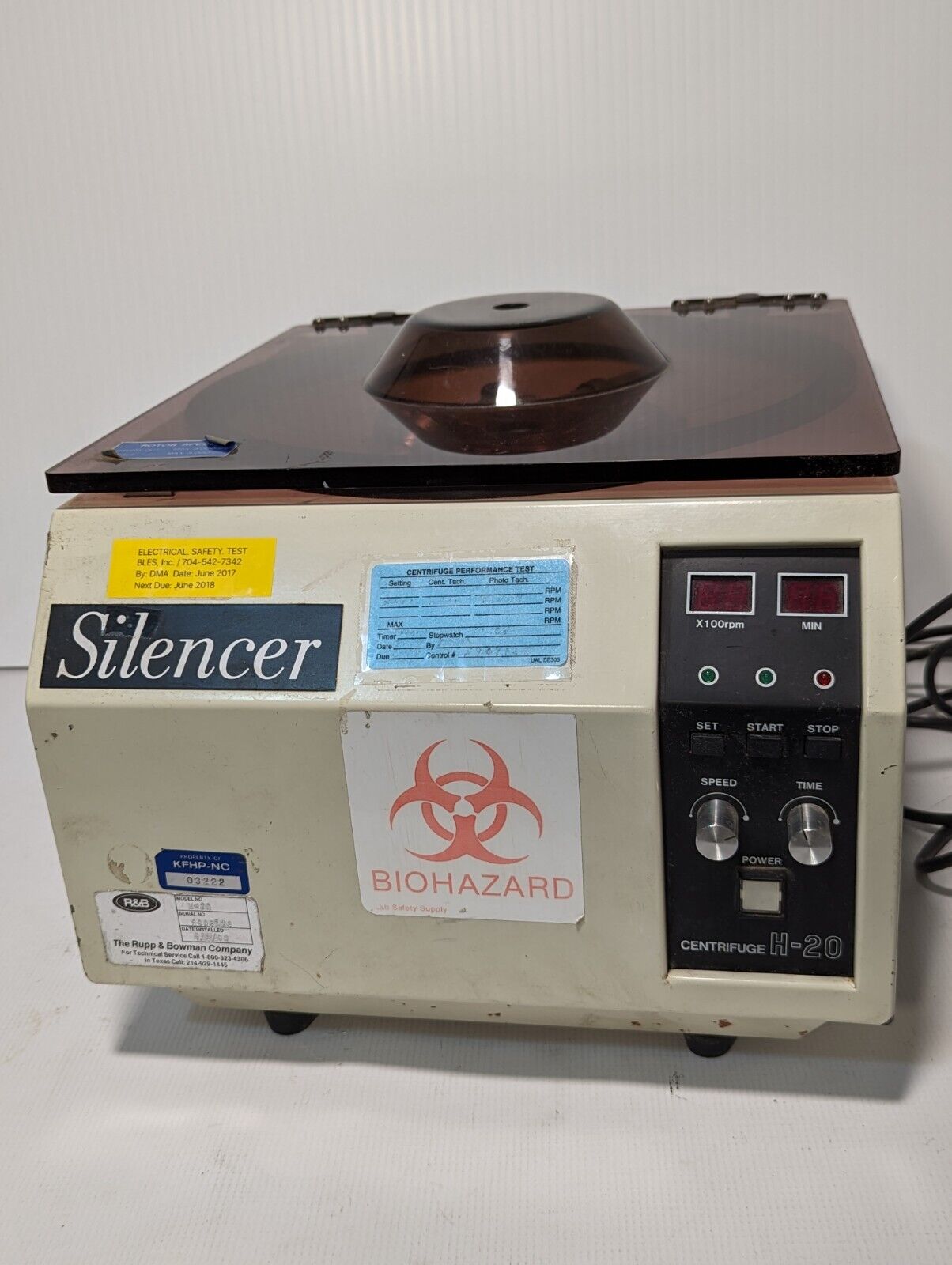 Rupp & Bowman H-20 Silencer Centrifuge - Tested and Not Working - Free Shipping