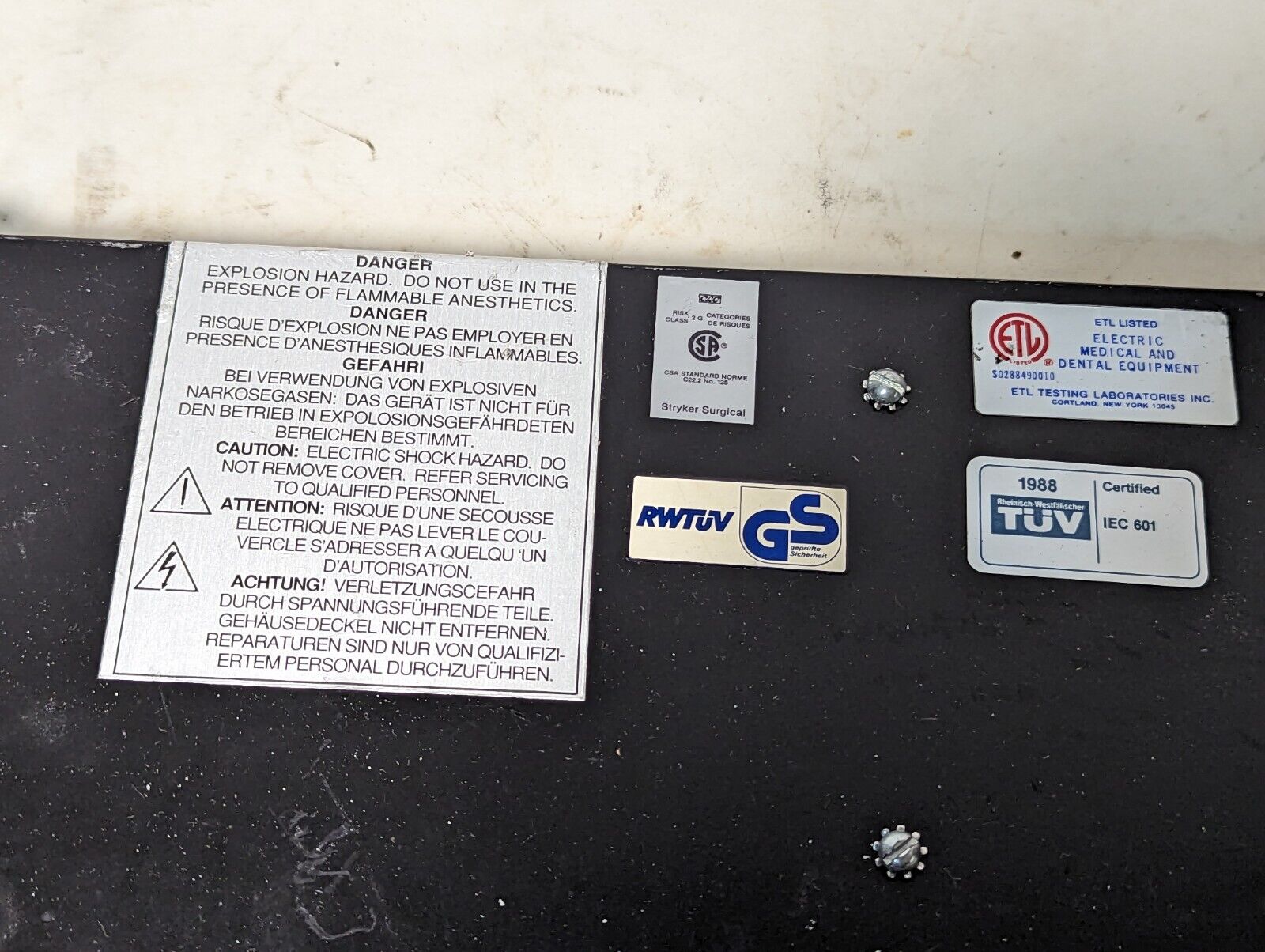 stryker 2296-1 Command 2 power control console unit