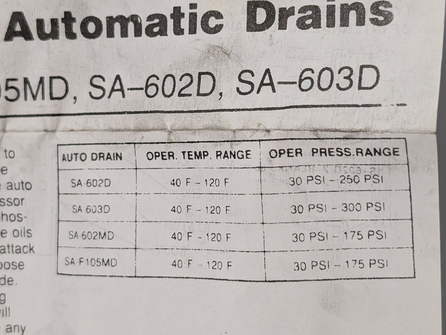 Watts Fluid Air SA-602MD-M4 Automatic Drain Assembly, 0655755