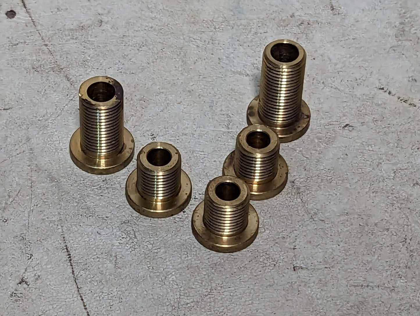 Lot of Brass rivet nuts, 1/2"-20, most 5/8" long, about 10% are 1" long