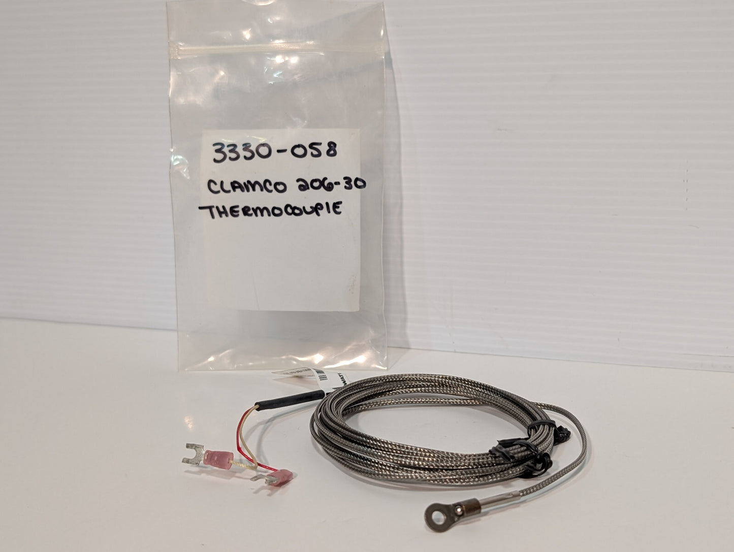 Watlow 70XJSUB130B Ring Terminal Tube Wire Thermocouple, Clamco 206-30, 3330-058