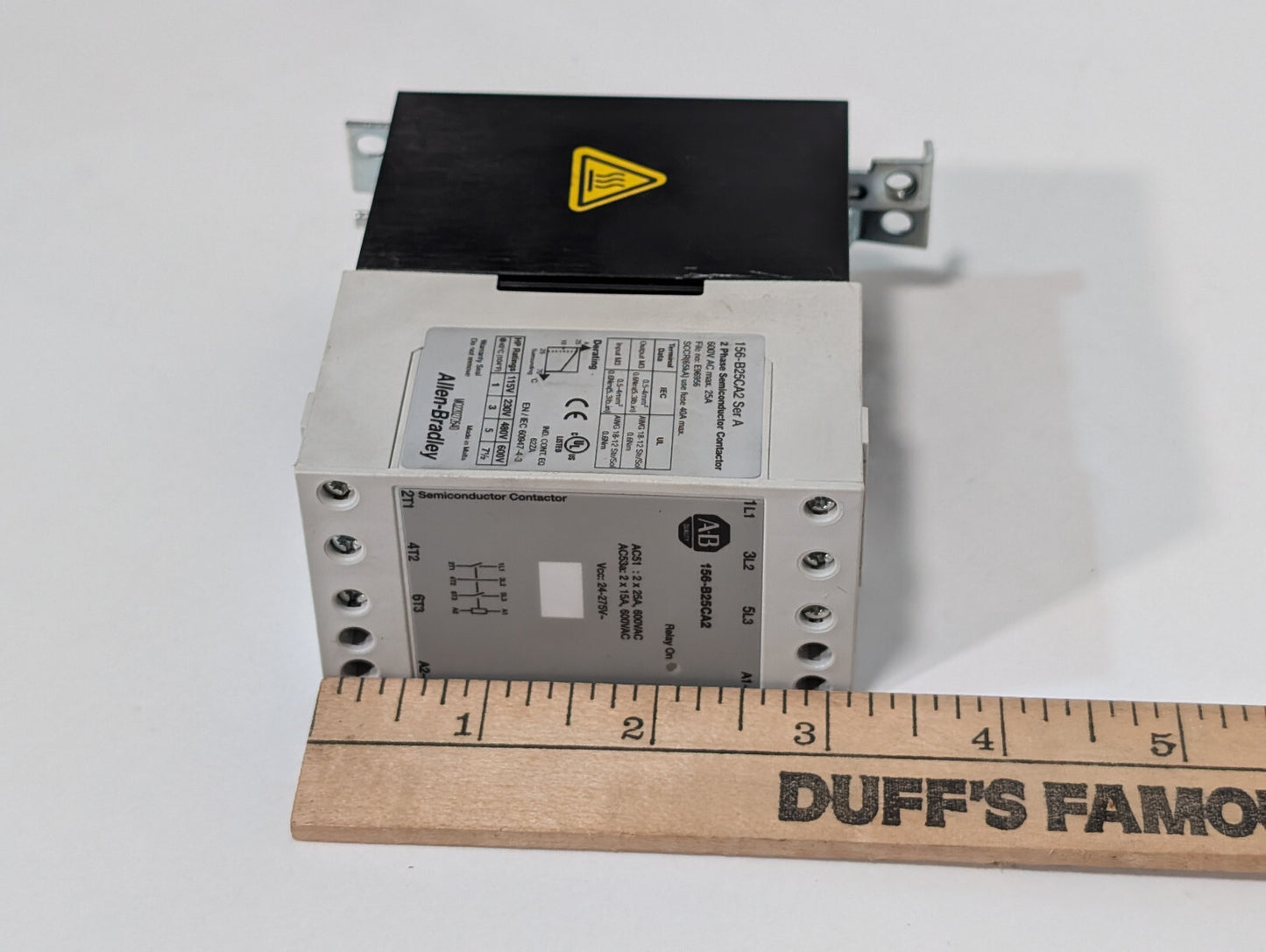 Allen Bradley 156-B25CA2 Ser A 2-Phase Semiconductor Contactor 600VAC 25A