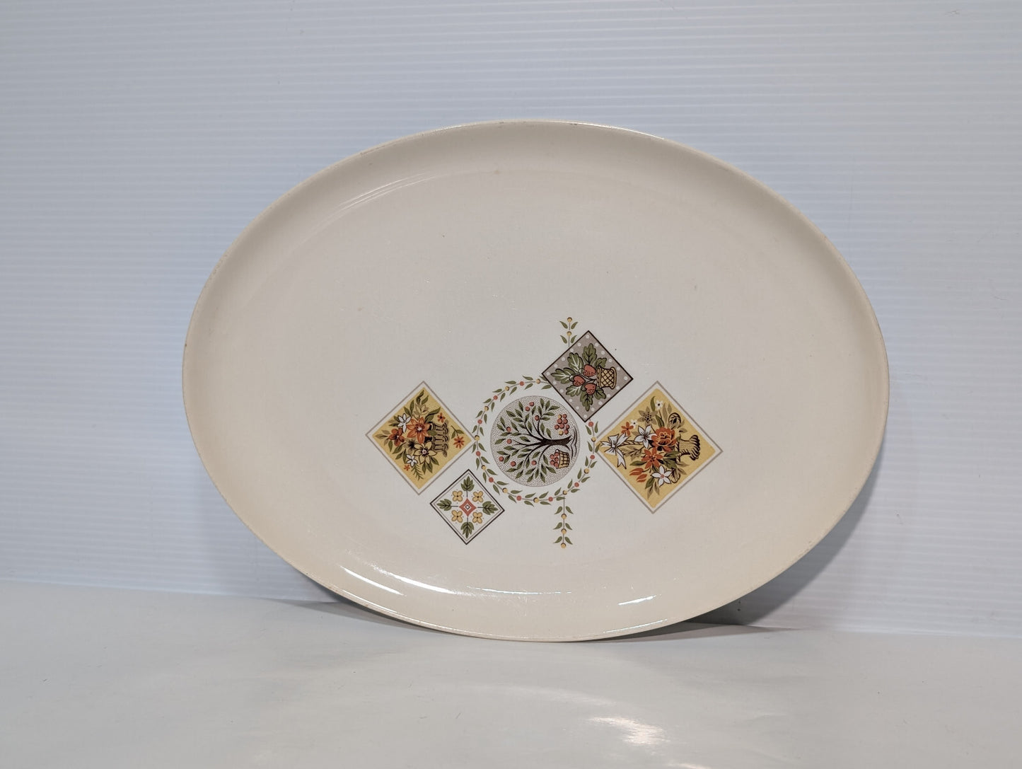 Vintage Taylor Smith Brocatelle Ever Yours Oval Serving Platter, 1960s, MCM