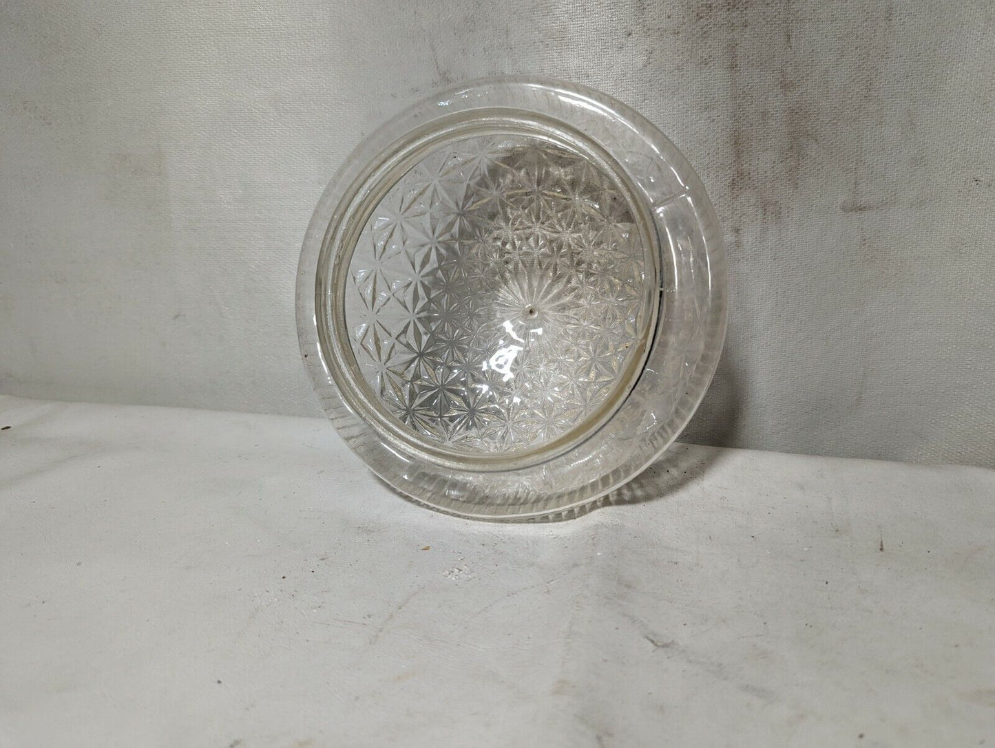 Lot of 2 Vintage clear glass ceiling fixture light lamp shades, 5 1/8" int
