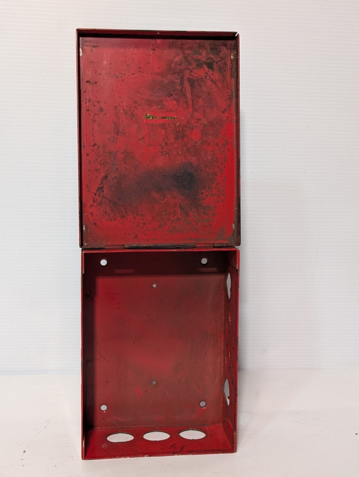 Unbranded Junction Box Enclosure 8" x 6" x 3.25", Punch Outs, Hinged Lid, Red