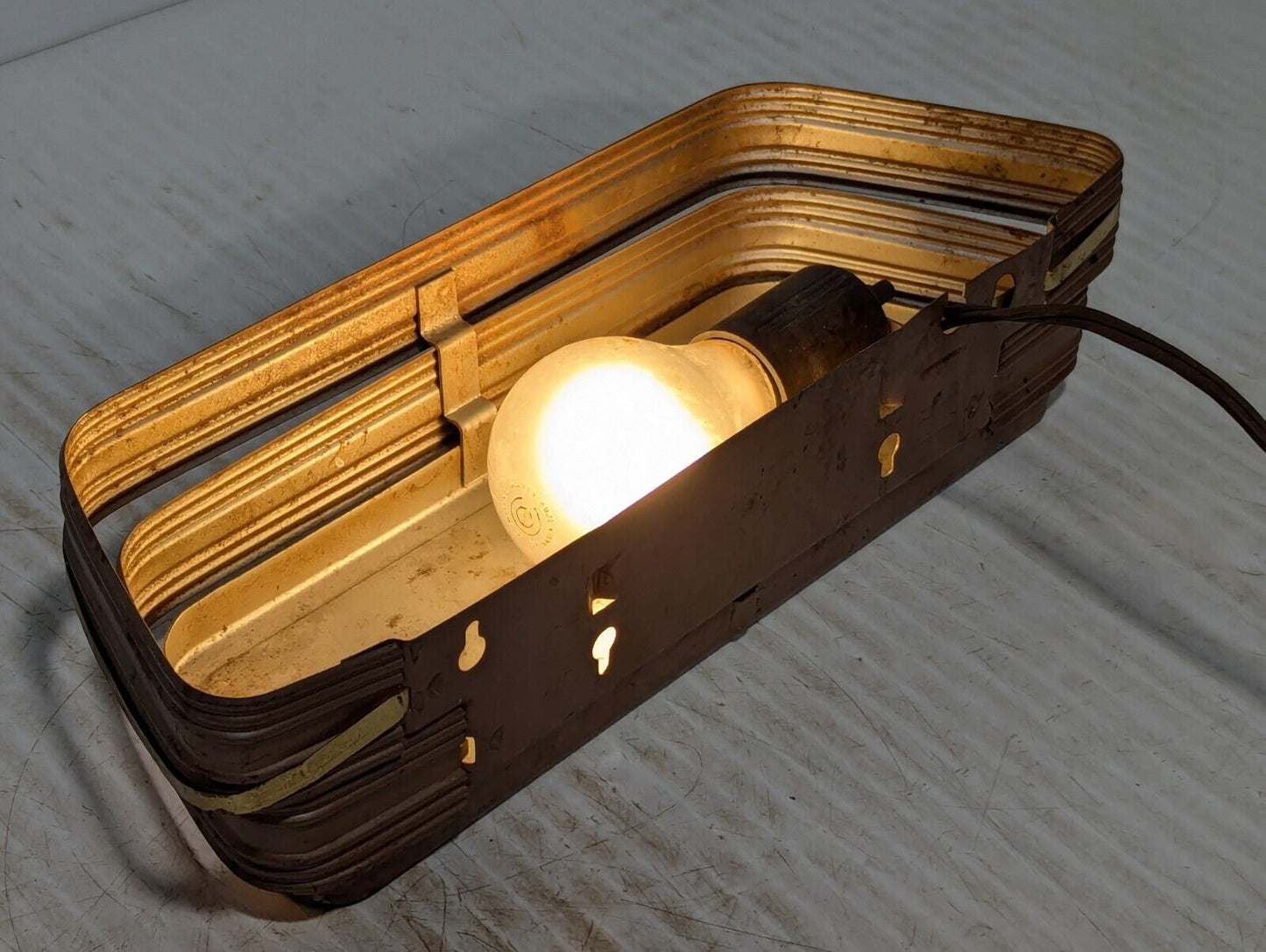 Vintage Metal Wall-Mounted Light Fixture, Waterfall Design, Working - Free Ship