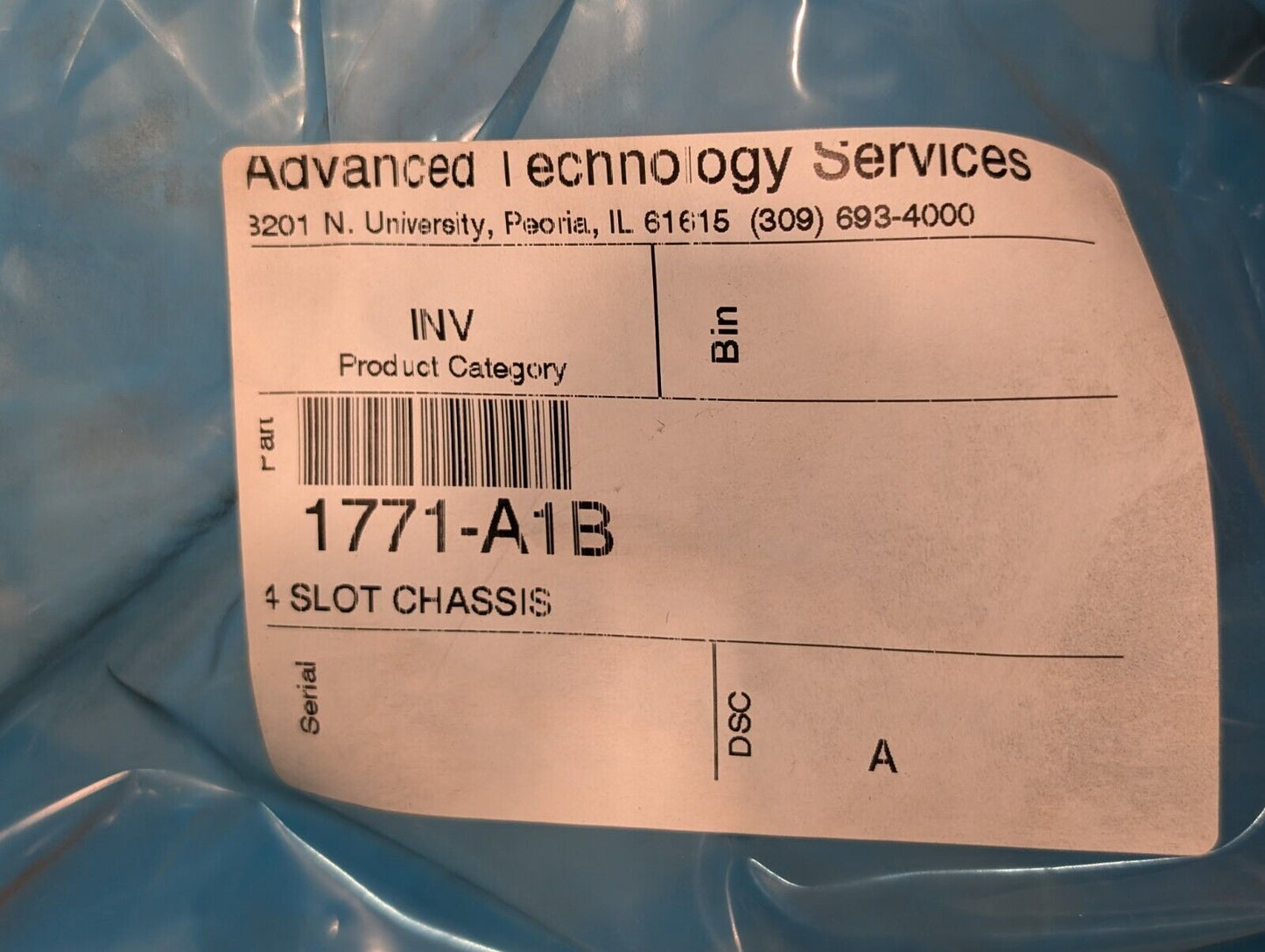Allen Bradley 1771-A1B PLC I/O Chassis, 4 Slot, Series B - Free Shipping