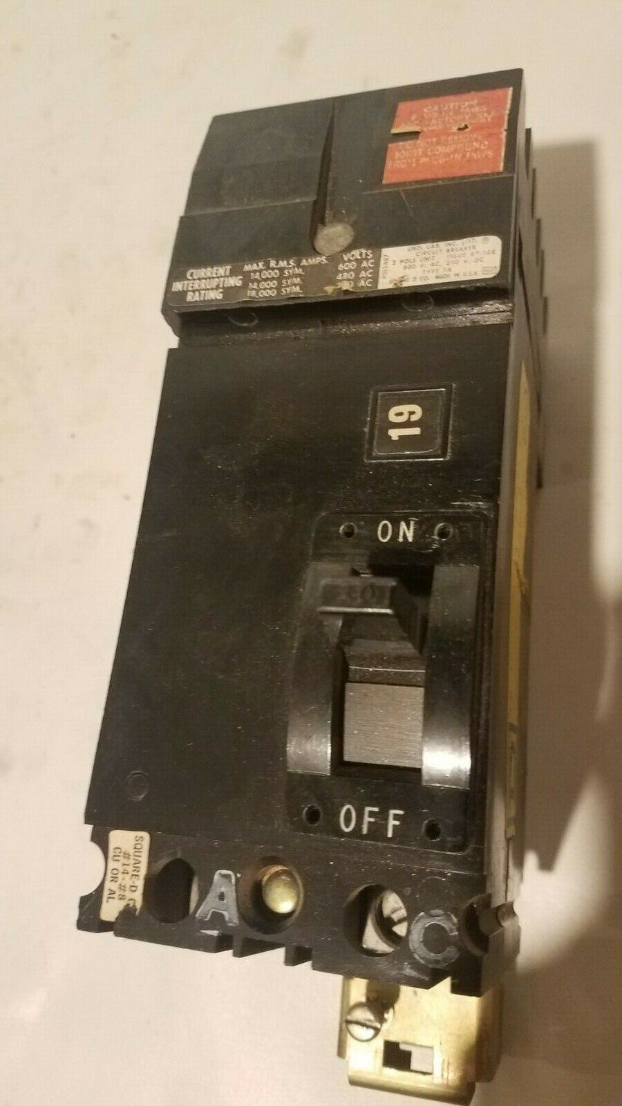 Square D FA-26030, 30 A, 600VAC, 250VDC, 2 poles