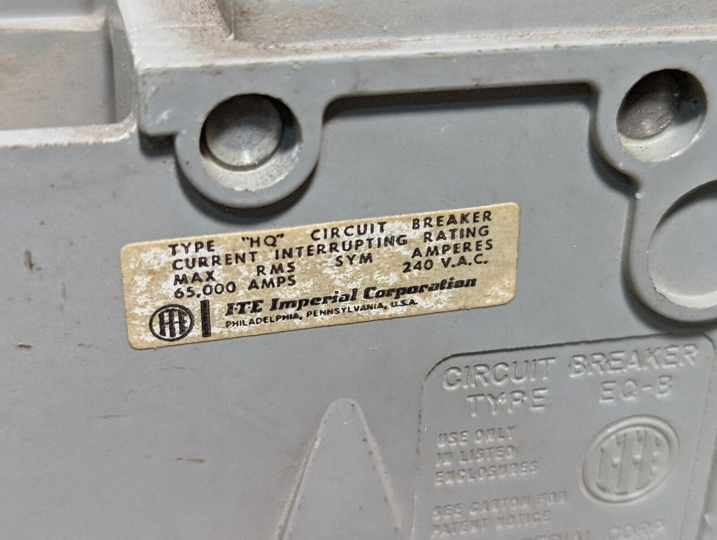 ITE HB3-BO20 circuit breaker, 20A, 240VAC, 3 pole, HB3-B020