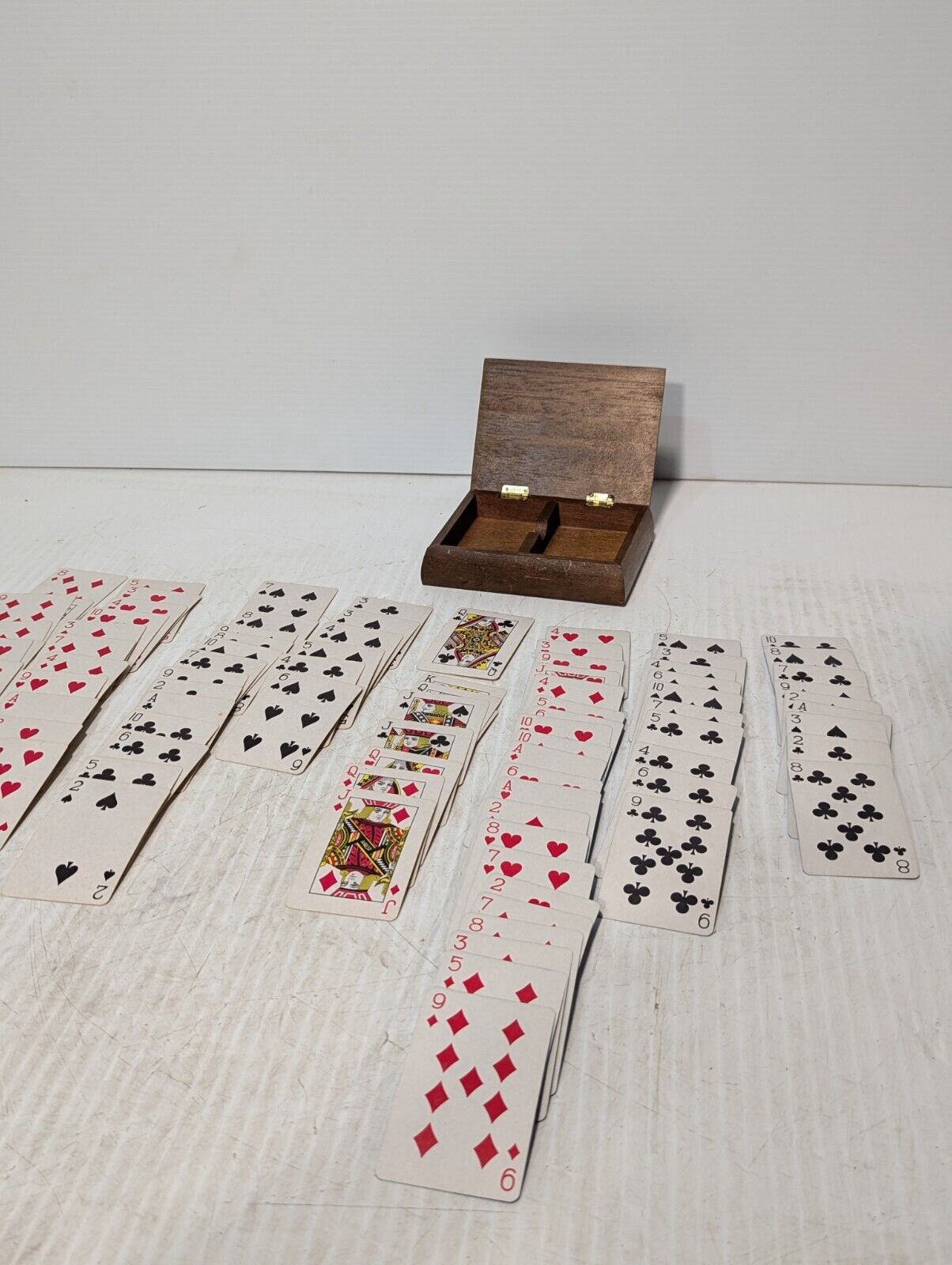 Vtg Mallard Duck Wood Playing Card Storage Box, 2 Decks, 1983 - Free Ship