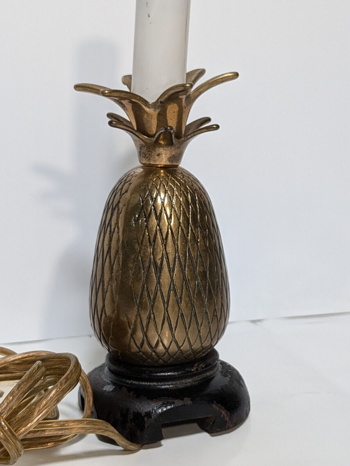 Vintage Brass Pineapple Lamp, Bar, Tiki, Desk, Accent, Dresser, MCM,80s,Tropical