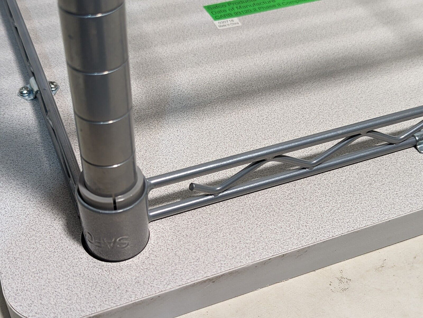 Safco 1239401 Plastic Tabletop With Metal Legs and Connecting Grate, 030718