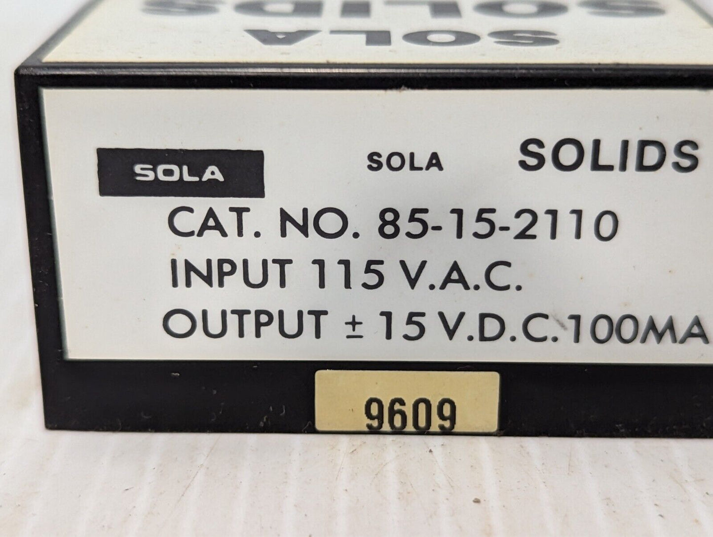 Sola Solids 85-15-2110 Power Supply +/- 15 Vdc 100 Ma - Free Shipping+Returns