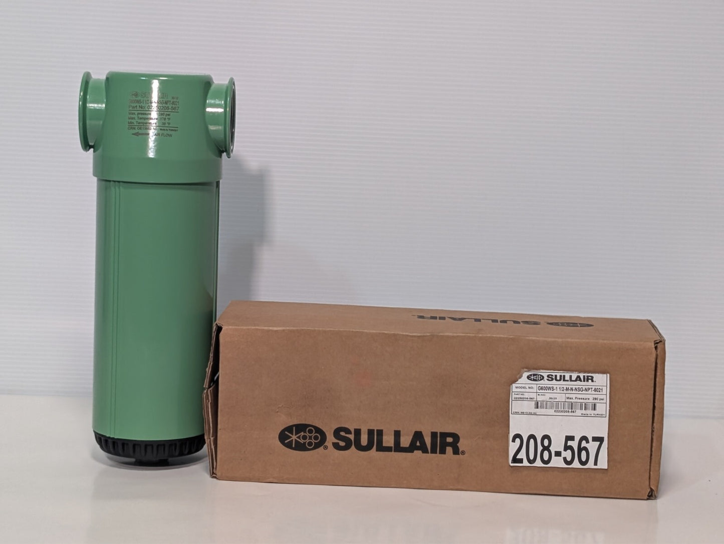 Sullair 02250208-567 Water Separator, 290PSI G600WS-1 1/2-M-N-NSG-NPT-6021
