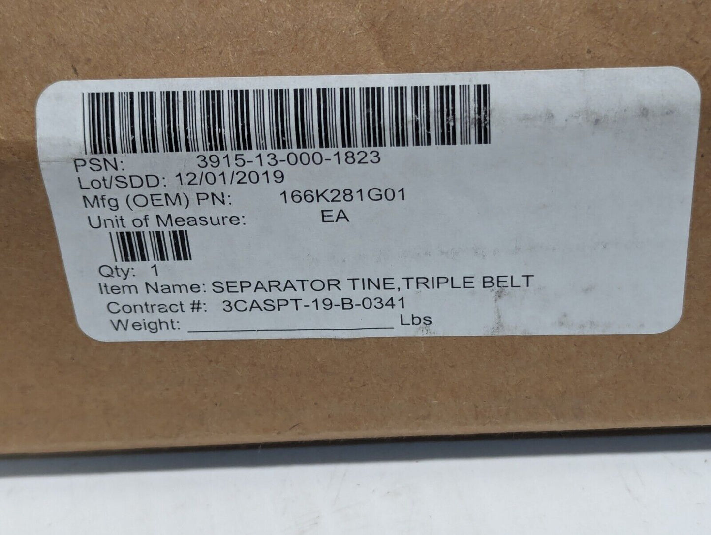 3915-13-000-1823 166K281G01 Triple Belt Separator Tine - Free Shipping