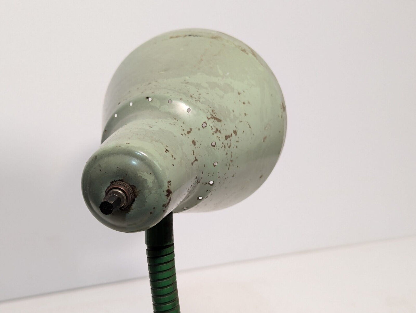 Vintage /DESK TABLE/ Gooseneck Lamp Metal Base, Glacial Green - Free Shipping