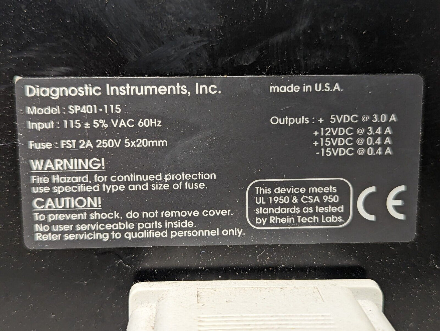Diagnostic Instruments SP401-115 Spot power supply output 5,12,15VDC@3.0,3.4,.4A