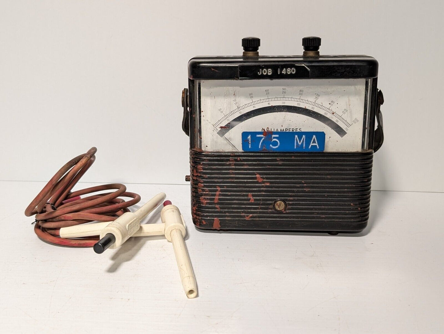 Weston 901 DC milliammeter, 0-1000mA, with probes and leather handle as pictured