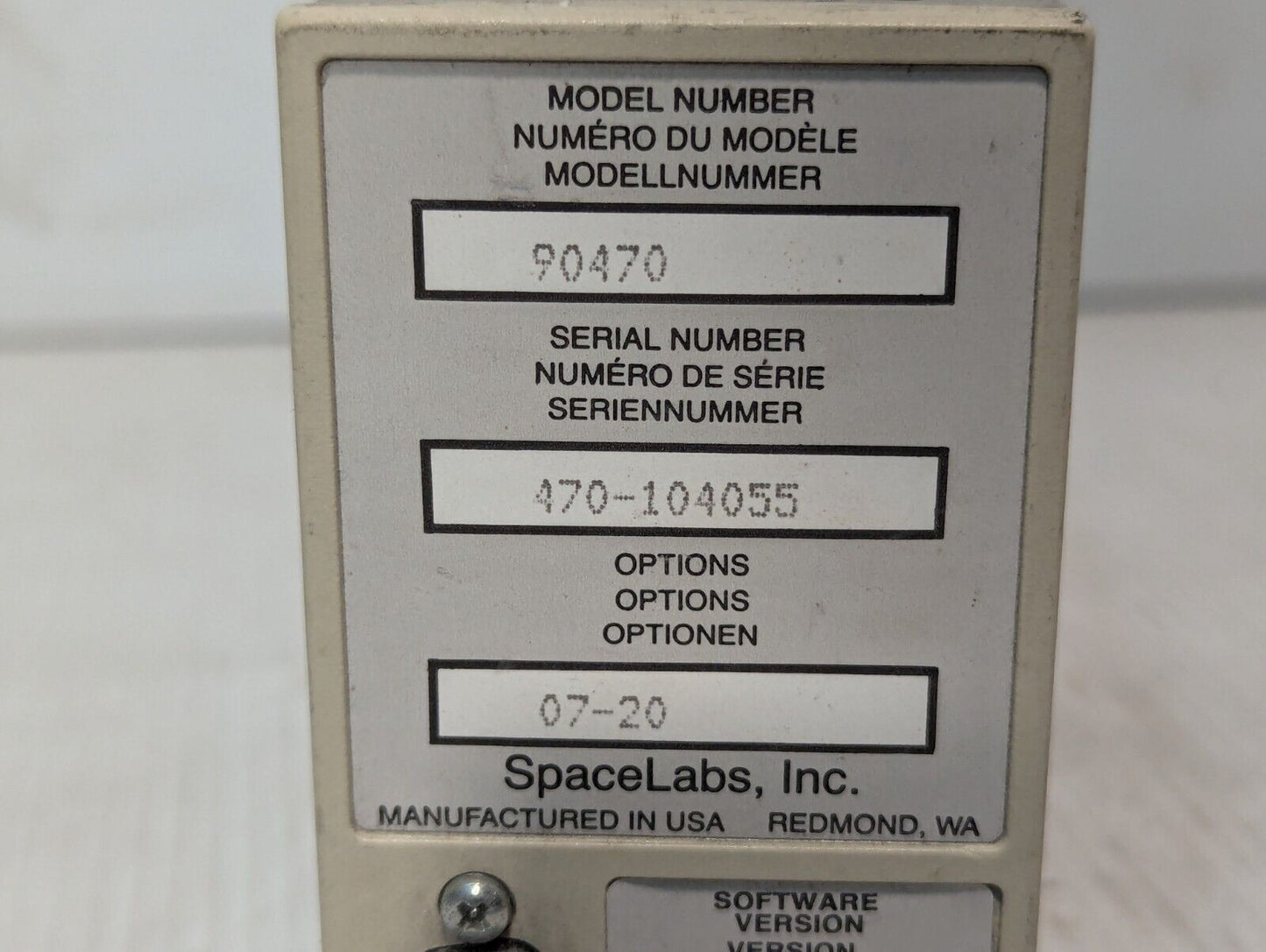 SpaceLabs 90470 07-20 ECG/Resp Multiview Patient Monitor Module - Free Shipping