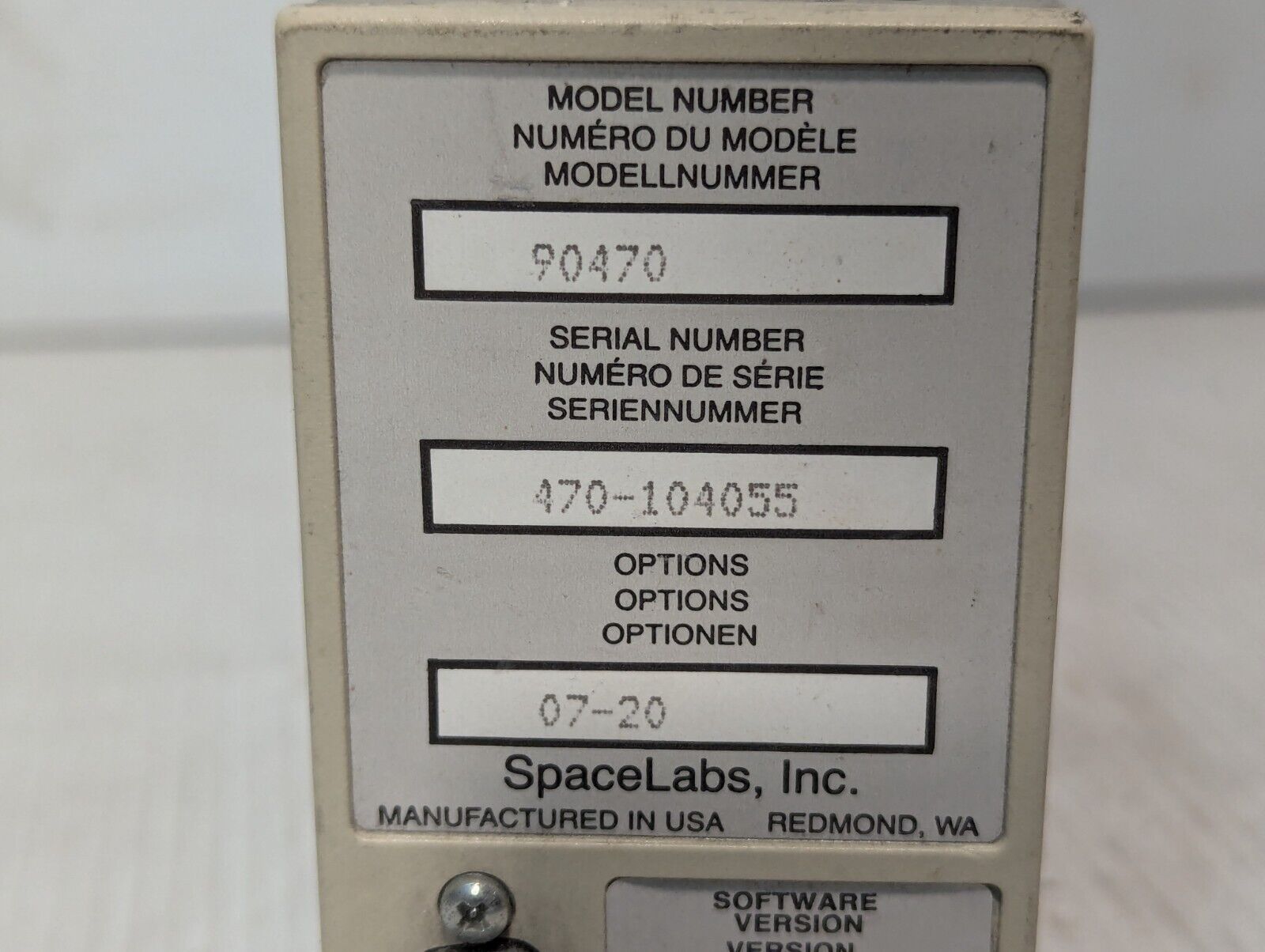 SpaceLabs 90470 07-20 ECG/Resp Multiview Patient Monitor Module - Free Shipping